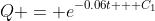 Q = e^{-0.06t + C_1}