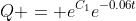 Q = e^{C_1}e^{-0.06t}