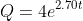 Q=4e^{2.70t}