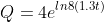 Q=4e^{ln8(1.3t)}