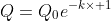 Q=Q_0e^{-k\times 1}