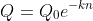 Q=Q_0e^{-kn}