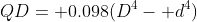 QD= 0.098(D^4- d^4)
