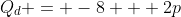 Q_d = -8 + 2p