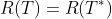 R(T)=R(T^*)