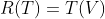 R(T)=T(V)