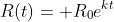 R(t)= R_0e^{kt}