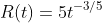 R(t)=5t^{-3/5}