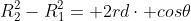 R^2_2-R^2_1= 2rd\cdot cos\theta
