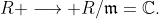 R \longrightarrow R/\mathfrak{m}=\mathbb{C}.
