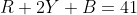 R+2Y+B=41
