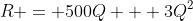 R = 500Q + 3Q^2