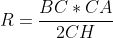 R=\frac{BC*CA}{2CH}