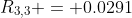 R_{3,3} = 0.0291