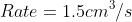 Rate=1.5cm^{3}/s