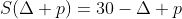 S(\Delta p)=30-\Delta p