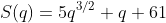 S(q)=5q^{3/2}+q+61