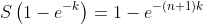 S\left(1-e^{-k}\right)=1-e^{-(n+1)k}