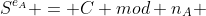 S^{e_A} = C mod n_A 