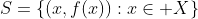 S=\{(x,f(x)):x\in X\}
