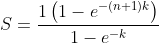 S=\frac{1\left(1-e^{-(n+1)k}\right)}{1-e^{-k}}