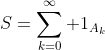 S=\sum_{k=0}^\infty 1_{A_k}