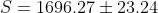 S=1696.27\pm23.24