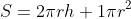 S=2{\pi}rh+1{\pi}r^{2}