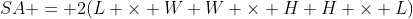 SA = 2(L \times W+W \times H+H \times L)