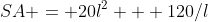 SA = 20l^2 + 120/l
