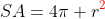 SA=4\pi r^{\color{red}2}
