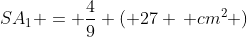 SA_1 = \frac{4}{9} ( 27 \, cm^2 )