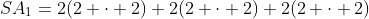 SA_1=2(2 \cdot 2)+2(2 \cdot 2)+2(2 \cdot 2)
