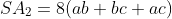 SA_2=8(ab+bc+ac)