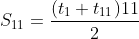 S_{11}=\frac{(t_1+t_{11})11}{2}