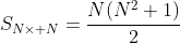 S_{N\times N}=\frac{N(N^2+1)}{2}