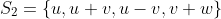 S_2=\{u,u+v,u-v,v+w\}