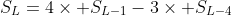 S_L=4\times S_{L-1}-3\times S_{L-4}
