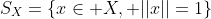 S_X=\left\{x\in X, ||x||=1\right\}