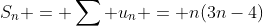 S_n = \sum u_n = n(3n-4)