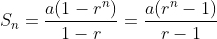 S_n=\frac{a(1-r^n)}{1-r}=\frac{a(r^n-1)}{r-1}