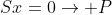 Sx=0\to P
