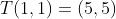 T(1,1)=(5,5)