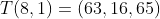 T(8,1)=(63,16,65)