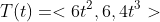 T(t)=<6t^{2},6,4t^{3}>