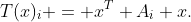 T(x)_i = x^T A_i x.
