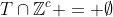 T\cap\mathbb{Z}^c = \emptyset