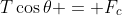 T\cos{\theta} = F_c
