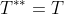 T^{**}=T