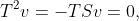 T^2v=-TSv=0,